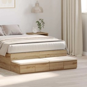 vidaXL Gavetas de cama carvalho artisiano 120 x 36.5 x 16.5 cm