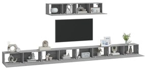 Conjunto móveis de TV 6 pcs madeira processada sonoma cinza