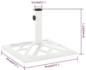 Base para guarda-sol ferro fundido 44x44x31 cm branco