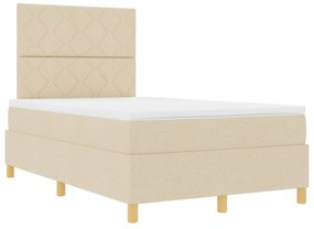 Cama Box com Colchão Creme 120x200 cm Tecido