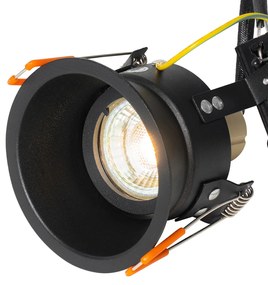 LED Refletor inteligente embutido preto ajustável incluindo WiFi GU10 - Liga Moderno