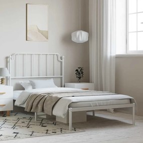 Estrutura de cama com cabeceira 100x190 cm metal branco