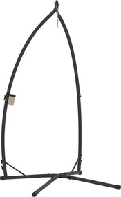 Outsunny Suporte para Cadeira Suspensa com Estrutura de Aço e Suporte para Copos Suporte para Cadeira de Baloiço 105x105x215 cm Preto | Aosom Portugal