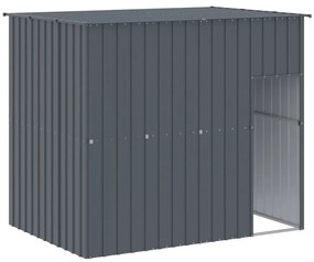 Casota p/ cães c/ parque 214x457x181 cm aço galvaniz. antracite