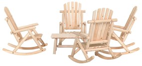 vidaXL 5 pcs conjunto lounge de jardim madeira de abeto maciça