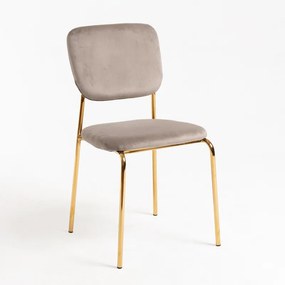 Cadeira Selin Golden Veludo - Cinza