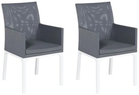 Conjunto de 2 cadeiras de jardim em cinzento e branco BACOLI Beliani