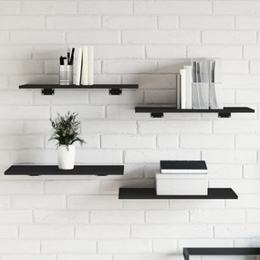 vidaXL Prateleiras para estante 8 pcs 60x30x1,5cm contraplacado preto