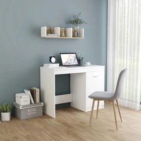 vidaXL Secretária 100x50x76 cm derivados de madeira branco