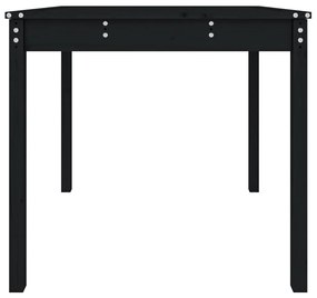 Mesa de jardim 82,5x82,5x76 cm madeira de pinho maciça preto