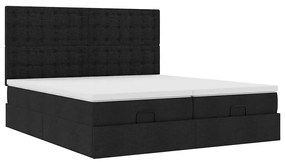 63 / 5,000vidaXL Estrutura de cama otomana com colchões tecido preto