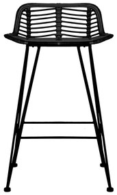 Cadeiras de bar 2 pcs vime preto