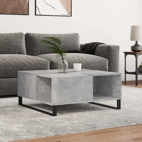 vidaXL Mesa de centro 80x80x36,5 cm derivados madeira cinzento cimento