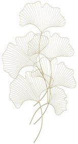 HOMCOM Decoração de Parede de Metal Folhas de Ginkgo 3D Arte de Parede Suspensa  51x94,5cm Dourado | Aosom Portugal