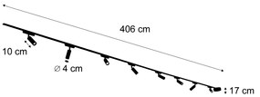 LED Sistema de iluminação de trilho moderno com 8 focos pretos monofásicos - Magnetic Samson Moderno