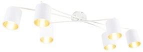 Candeeiro de teto moderno branco 6 luzes - Lofty Moderno