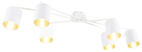 Candeeiro de teto moderno branco 6 luzes - Lofty Moderno