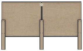 Cabeceira de cama acolchoada 180x200 cm tecido cinzento-escuro