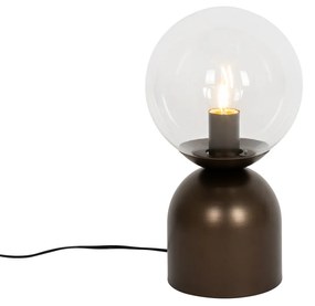 Candeeiro de mesa Hotel Chic bronze escuro com vidro transparente - Pallon Trend Chique de hotel