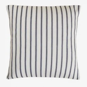 Almofada Quadrada 45x45 Cm Em Algodão Nexu Branco - Azul-marinho - Sklum