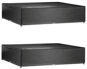3155355 vidaXL Capas móveis de jardim 2 pcs 16 ilhós 240x240x55 cm retangular