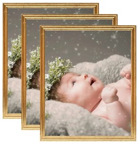 vidaXL Molduras para parede 3 pcs 50x60 cm MDF dourado