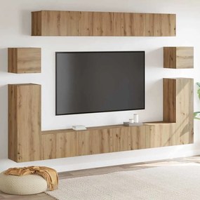 vidaXL Conjunto de móvel de TV 8 pcs Carvalho Artesanal Médio