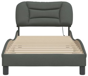 Estrutura de cama com LED sem colchão 90x200 cm tecido