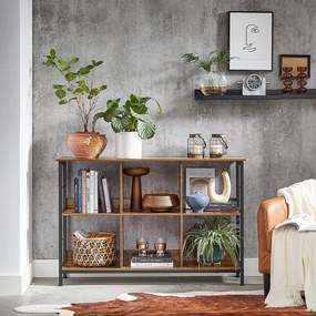 Estante de estilo industrial 120 x 33 x 80 cm castanho vintage-preto