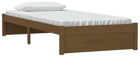 Estrutura de cama 90x200 cm madeira maciça castanho mel