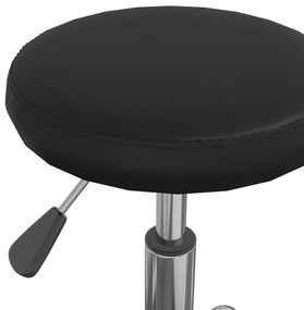 Cadeira de escritório giratória couro artificial preto