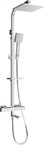 Mexen CQ45 conjunto de banheira e duche com chuveiro de mão e torneira termostática, cromado - 779104595-00