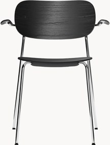 Cadeira de jantar em metal e madeira com apoio de braços Co