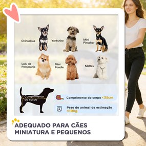 Carrinho para Cães Pequenos com Cesto de Armazenamento Suporte para Copos Rodas e Almofada Lavável 77x44x102 cm Castanho