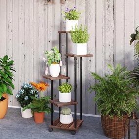 Suporte para Plantas de 5 Níveis Suporte para Vasos de Flores de Madei