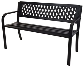 436173 ProGarden Banco de jardim 119x50x75 cm aço preto