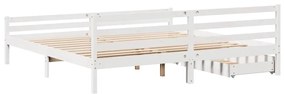 Cama sem colchão 180x200 cm madeira de pinho maciça branco