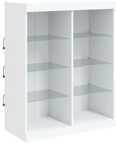 Aparadores c/ luzes LED 3 pcs derivados de madeira branco