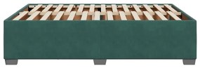 Estrutura de cama sem colchão 160x200 cm veludo verde-escuro