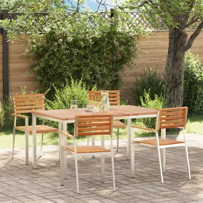 Conjunto de Jantar de Jardim vidaXL de 5 Peças Madeira Sólida de Teca