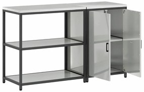 Conjunto de Armazenamento de Cozinha com prateleira 2 pcs Prata