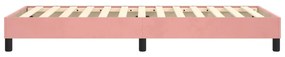Estrutura de cama 90x200 cm veludo rosa