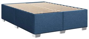 Cama com molas/colchão 140x190 cm tecido azul