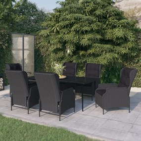 vidaXL 7 pcs conjunto de jantar para jardim cinzento-escuro
