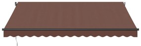Toldo retrátil automático com luzes LED 400x300 cm castanho