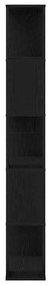 Estante vidaXL 5 andares Carvalho Preto 45x23,5x162,5 cm Madeira Engen
