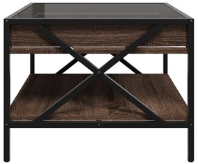 Mesa de centro luzes LED Infinity 50x50x38 cm carvalho castanho