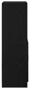 Armário de cozinha 57x41,5x131,5 cm derivados de madeira preto