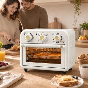 Forno e Fritadeira de Ar Quente, 34,2 x 32 x 28,2 cm, Capacidade de 12 L, Creme