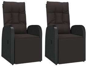 3 pcs conjunto de jantar p/ jardim vime PE/acácia maciça preto
